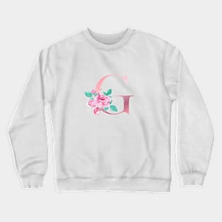 ALPHABET LETTER G IN FLORAL STYLE; PERSONALIZED GIFTS WITH FLOWERS LETTER Crewneck Sweatshirt